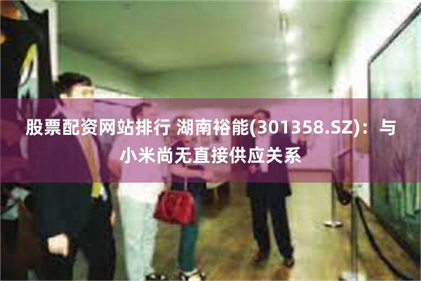 股票配资网站排行 湖南裕能(301358.SZ)：与小米尚无