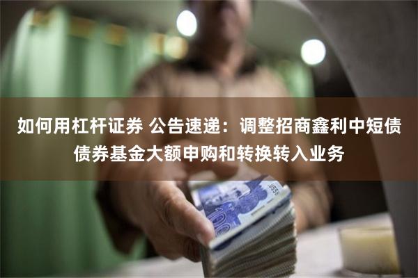 如何用杠杆证券 公告速递：调整招商鑫利中短债债券基金大额申购和转换转入业务