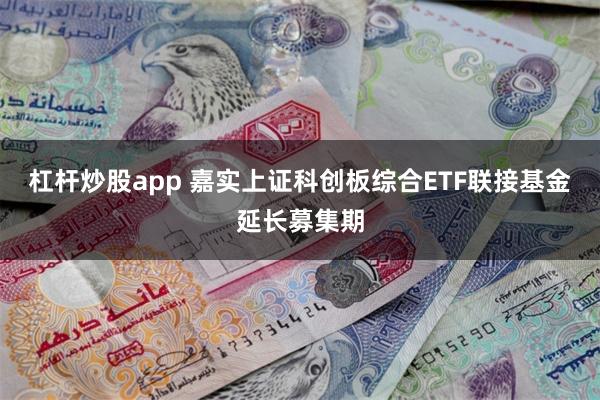 杠杆炒股app 嘉实上证科创板综合ETF联接基金延长募集期