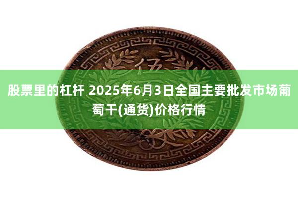 股票里的杠杆 2025年6月3日全国主要批发市场葡萄干(通货