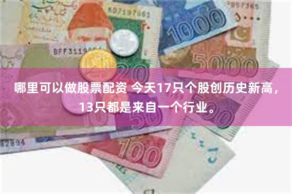 哪里可以做股票配资 今天17只个股创历史新高，13只都是来自一个行业。